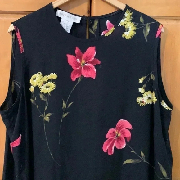 JNY  black silk floral 18W - Picture 1 of 9